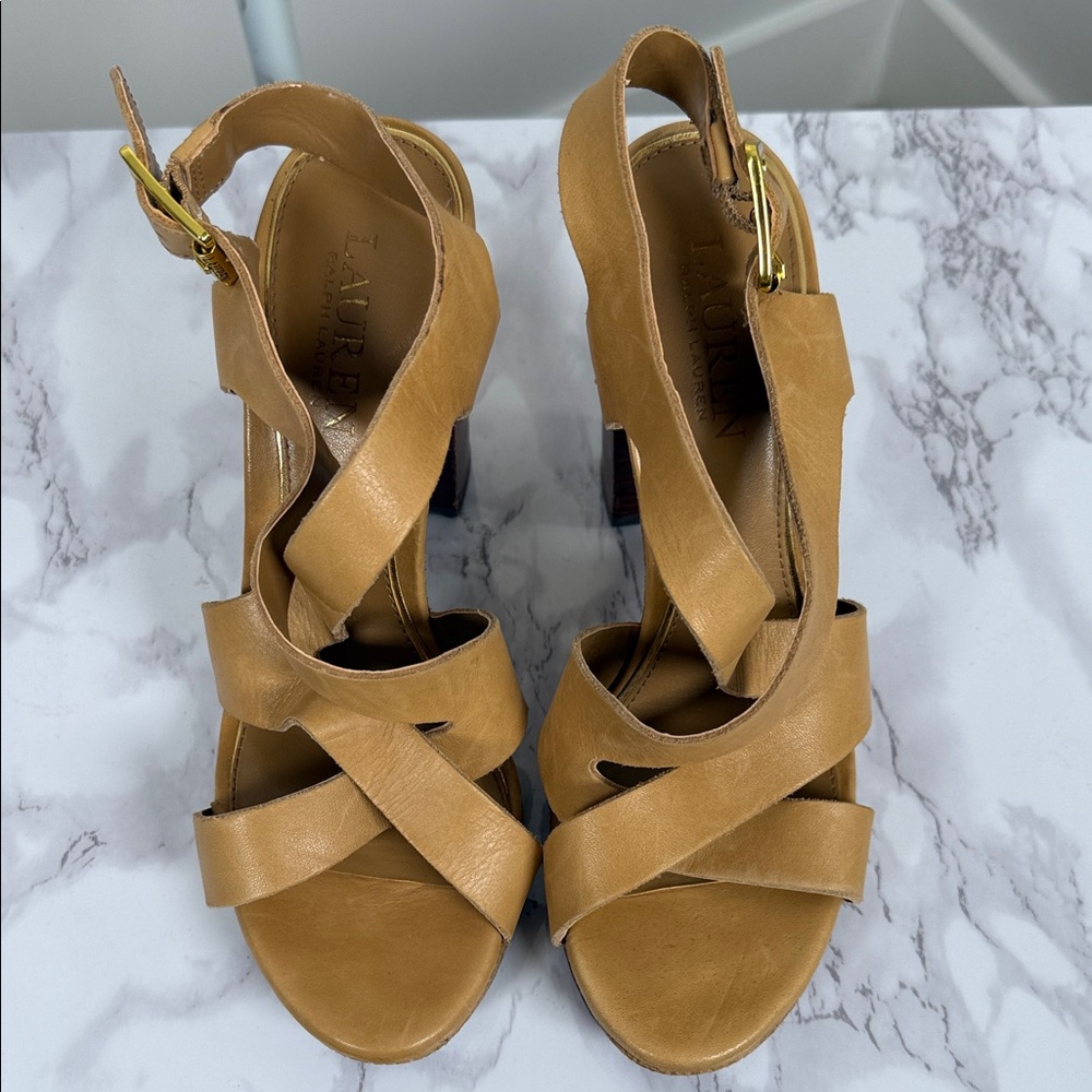 Lauren Ralph Lauren Elegant Tan Women's Sandals - Picture 12 of 12